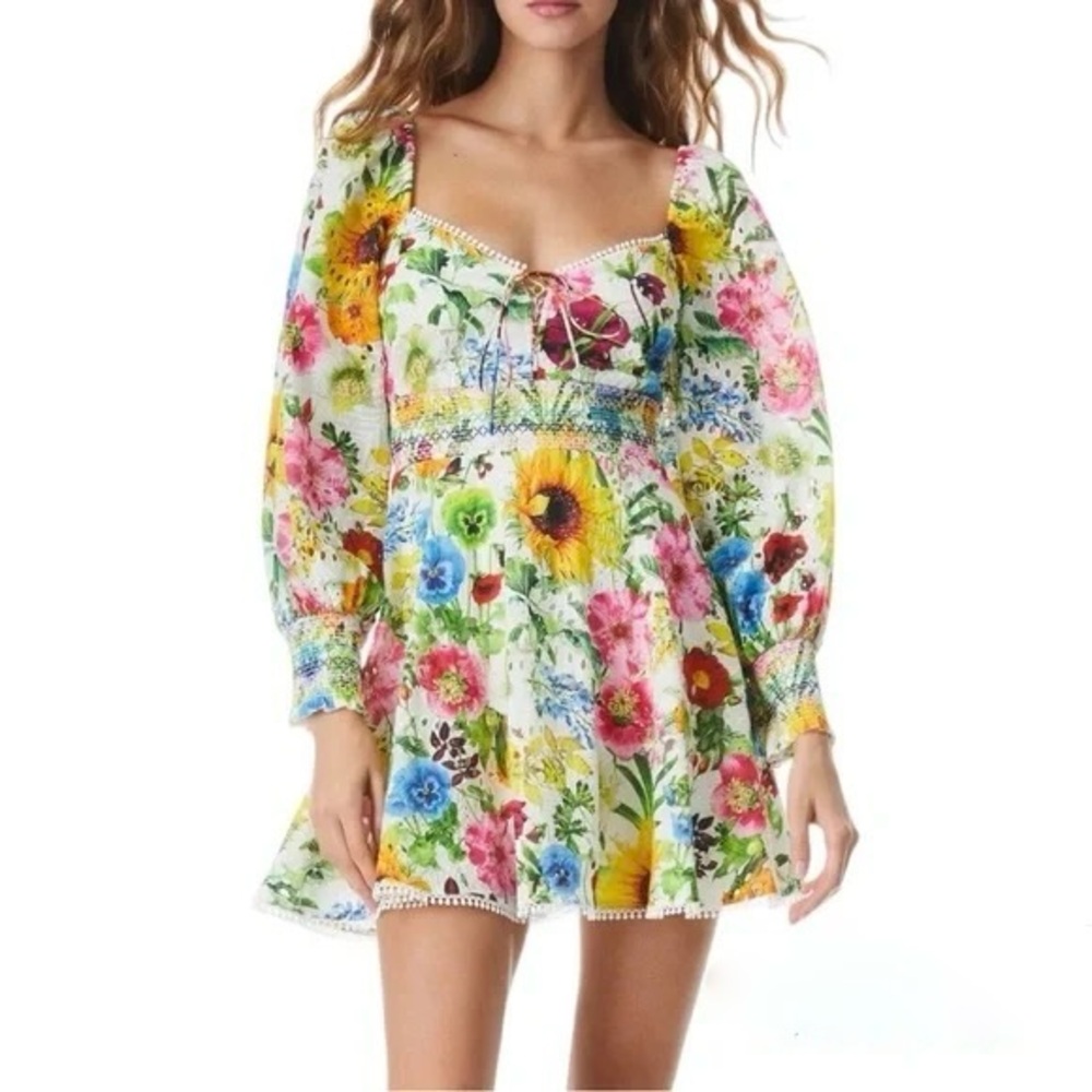 New Alice + Olivia Crawford Sweetheart Floral Mini Dress Size 0 MSRO $440